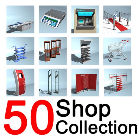 shop design 3D Model .c4d .max .obj .3ds .fbx .stl .blend 