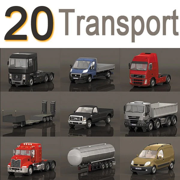 transport vehicles 3D Model .c4d .max .obj .3ds .fbx .stl .blend