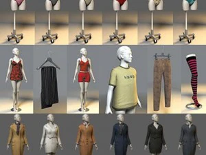 Kleidung und Schuhe 3D Modell