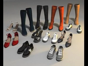 Kleidung und Schuhe 3D Modell