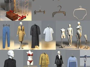 Kleidung und Schuhe 3D Modell