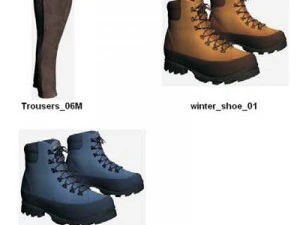 Kleidung und Schuhe 3D Modell