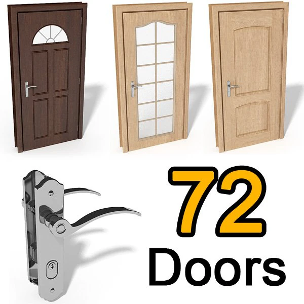 door 72in1 3D Model .c4d .max .obj .3ds .fbx .stl .blend