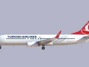 Boeing 737-800 companhias a&eacute;reas turcas altamente detalhadas Modelo 3D