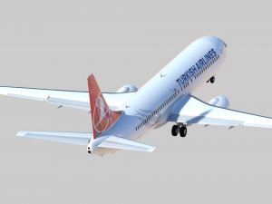 boeing 737-800 turkish airlines high detailed 3D Модель