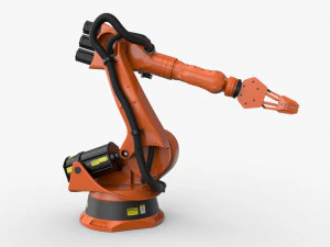 kuka 210 2 cinema 4d rigged industrial robotic arm 3D Model
