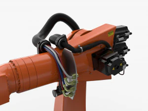 kuka 210 2 cinema 4d rigged industrial robotic arm 3D Model