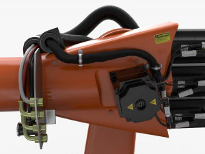 kuka 210 2 cinema 4d rigged industrial robotic arm 3D Model