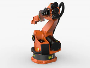 kuka 210 2 cinema 4d rigged industrial robotic arm 3D Model