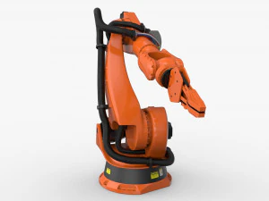 kuka 210 2 cinema 4d rigged industrial robotic arm 3D Model