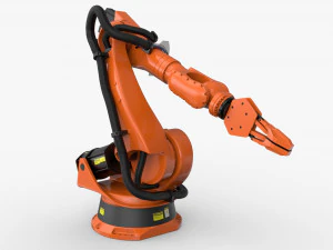 kuka 210 2 cinema 4d rigged industrial robotic arm 3D Model