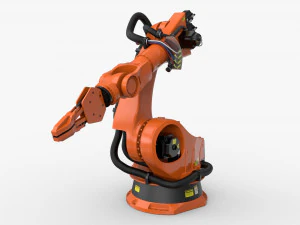 kuka 210 2 cinema 4d rigged industrial robotic arm 3D Model