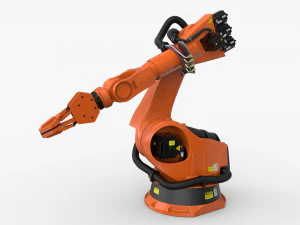 kuka 210 2 cinema 4d rigged industrial robotic arm 3D Model