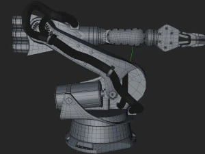 kuka 210 2 cinema 4d rigged industrial robotic arm 3D Model
