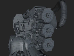 kuka 210 2 cinema 4d rigged industrial robotic arm 3D Model