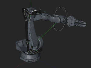 kuka 210 2 cinema 4d rigged industrial robotic arm 3D Model