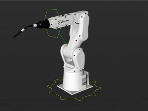 fanuc lr mate 200ib cinema 4d rigged robotic arm 3D Model