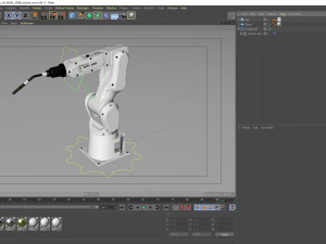 fanuc lr mate 200ib cinema 4d rigged robotic arm 3D Model