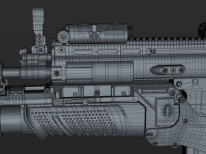 fn scar-h with equipments 3D मॉडल