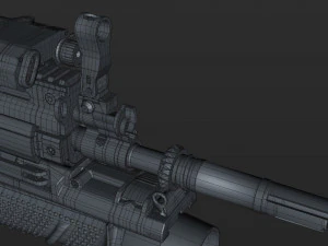 fn scar-h with equipments 3D Model