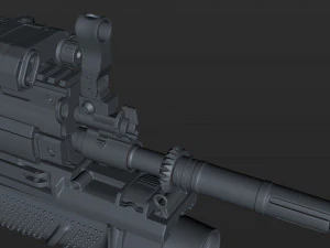 fn scar-h with equipments 3D Model