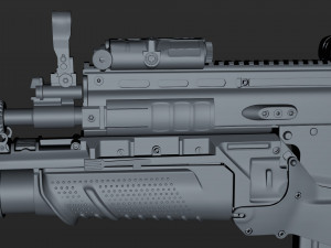 fn scar-h with equipments 3D मॉडल