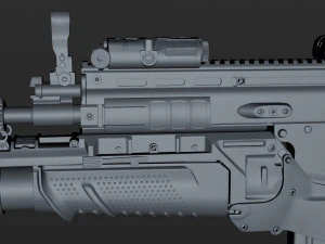 fn scar-h with equipments 3D Model