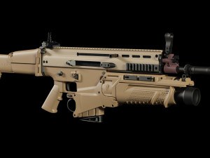 fn scar-h with equipments 3D मॉडल