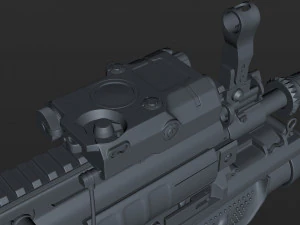 fn scar-h with equipments 3D Model
