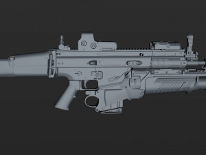 fn scar-h with equipments 3D मॉडल