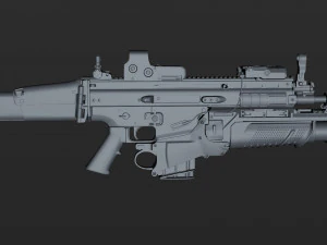 fn scar-h with equipments 3D Model
