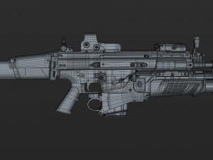fn scar-h with equipments 3D मॉडल