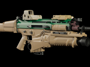 fn scar-h with equipments 3D मॉडल