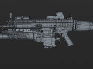 fn scar-h with equipments 3D Model