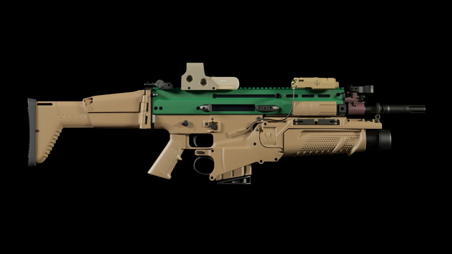fn scar-h with equipments 3D Model .c4d .max .obj .3ds .fbx .stl .blend 