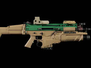 fn scar-h with equipments 3D Model