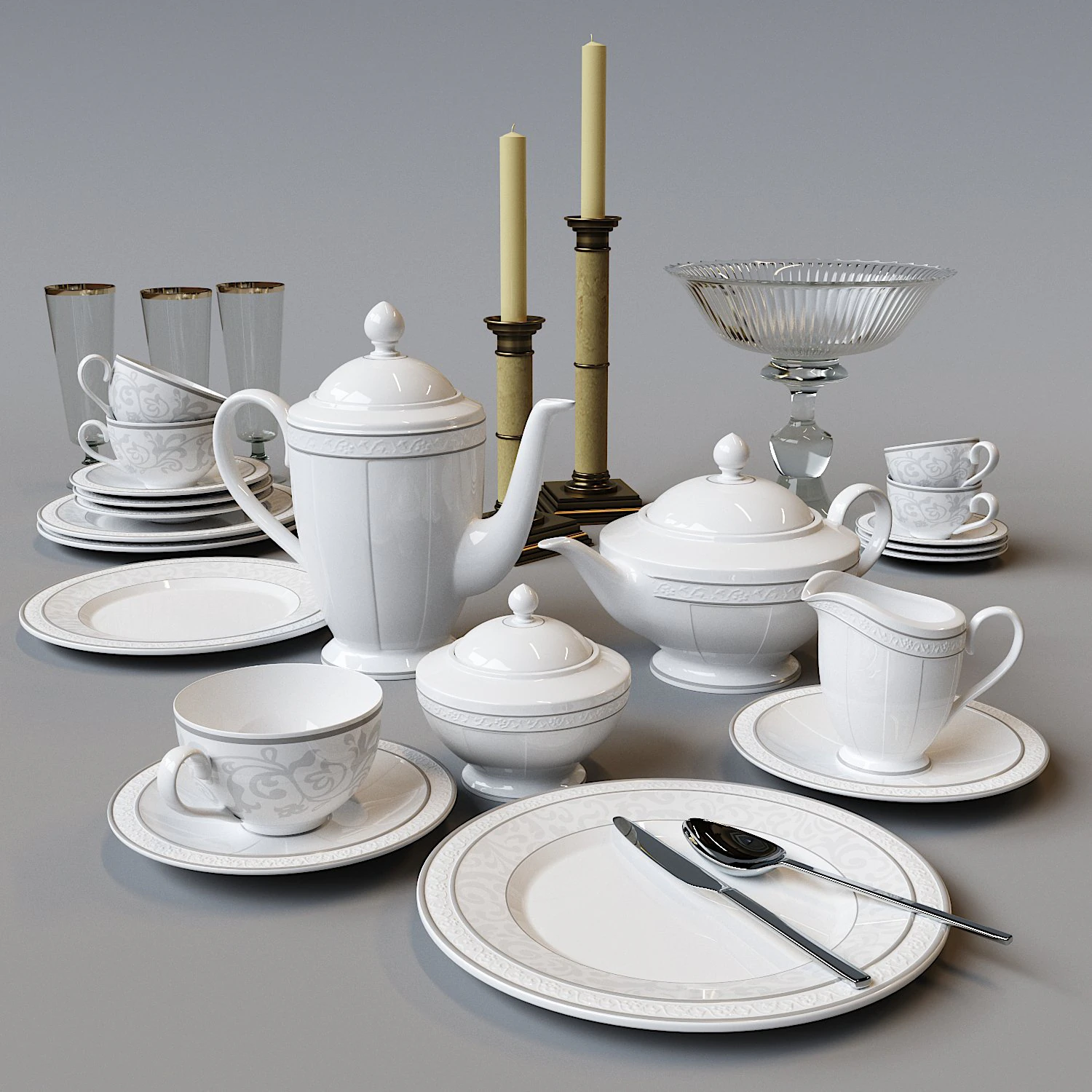 villeroy boch gray pearl 3D Model .c4d .max .obj .3ds .fbx .stl .blend 