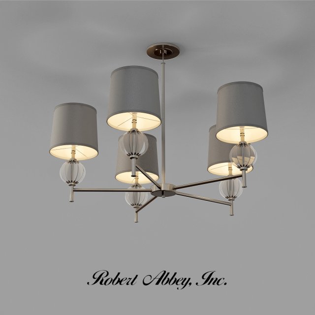 robert abbey latitude 5 light chandelier 3D Model .c4d .max .obj .3ds .fbx .stl .blend