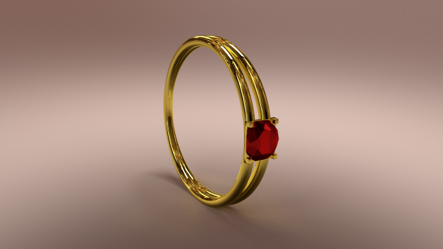 gold ring with rubin 3Dモデル .c4d .max .obj .3ds .fbx .stl .blend 
