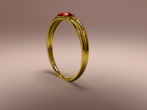 gold ring with rubin 3Dモデル