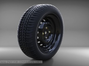 tire on rim 3D Model