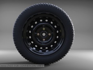 tire on rim Modelo 3D