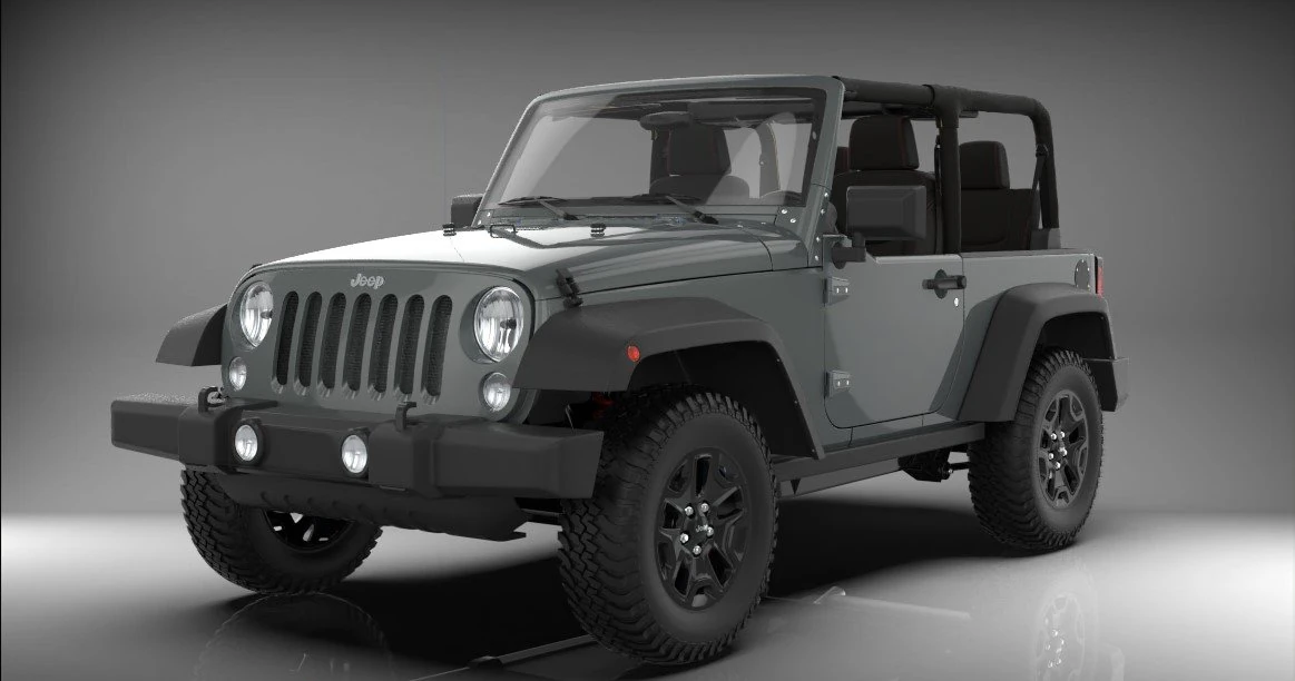 2016 Jeep wrangler 3D Model .c4d .max .obj .3ds .fbx .stl .blend 