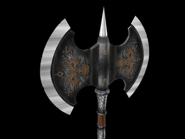 battle axe  tiamat Model 3D .c4d .max .obj .3ds .fbx .stl .blend 