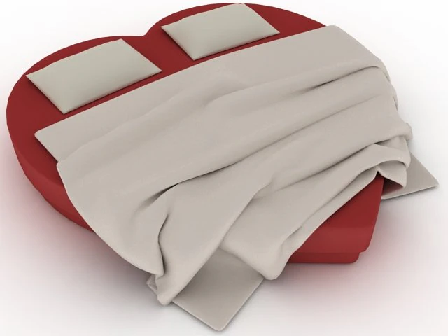 heart bed 3D Model .c4d .max .obj .3ds .fbx .stl .blend 