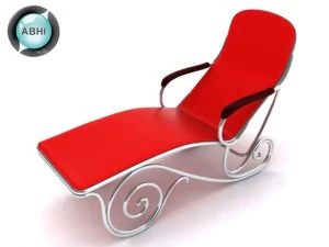 kırmızı plaj şezlongu 3D Model