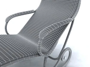 red beach lounge chair 3D Model