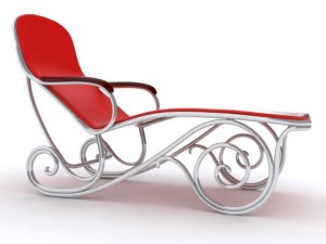 red beach lounge chair 3D Model