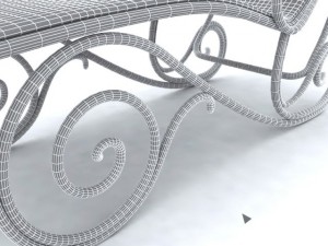 red beach lounge chair 3D Model