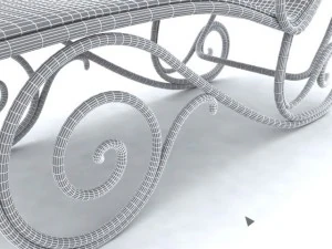 red beach lounge chair 3D Model